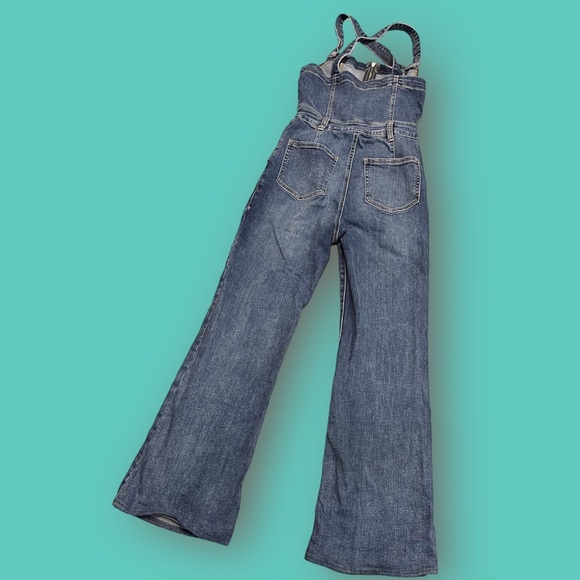 PacSun front zip flare denim overalls. Size Small 🌺 - Picture 4 of 11